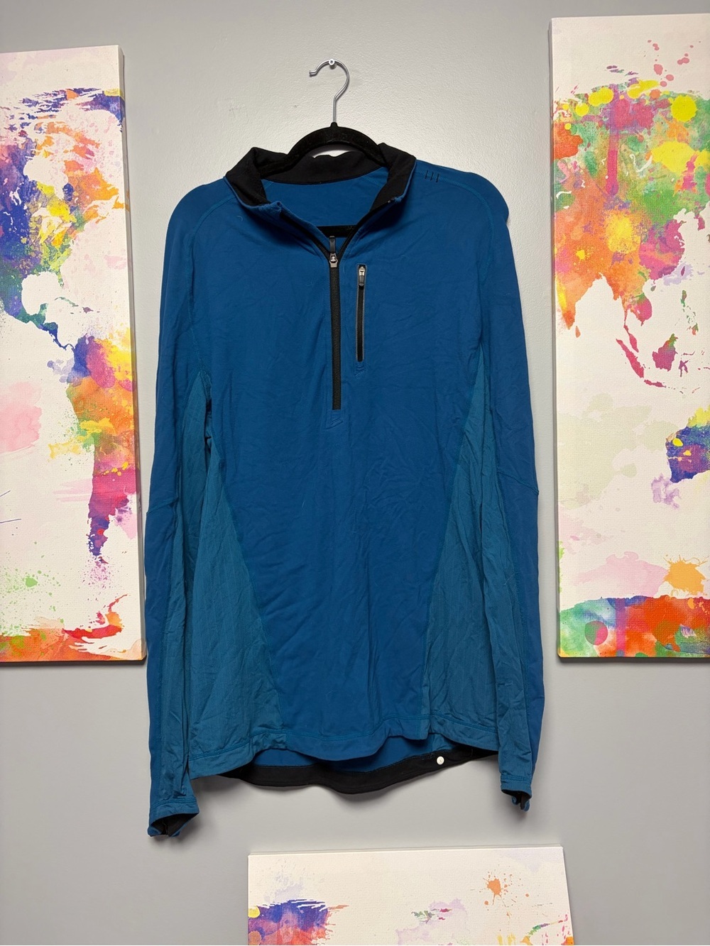 Large Lululemon athletica Teal Men's Half-Zip Hoodie
